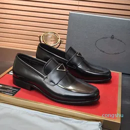 Najwyższej jakości buty swobodne oryginalne pudełko szczotkowane szczotkowane skórzane mokasyny dla mężczyzn klasyczny grosz Oxfords dżentelmen Moccasins Driving Sneakers Business Wedding Party