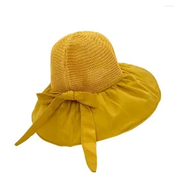 Wide Brim Hats Sun Hat Braided Soft Sun-resistant Women Summer UV Proof Fishing Cap Fisherman Supplies