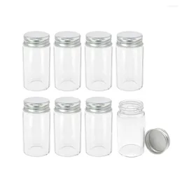 Förvaringsflaskor 6 st 37 70mm 50 ml glas aluminium kepsar teströr 50cc burkar injektionsflaskor transparenta containrar diy