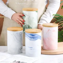 Opslagflessen Noord -Europa Keramische pot met de desktop Kleur Glazuur Proces Koffieboon Organisator Eenvoudig gedroogd fruitpotten Home Decoratie