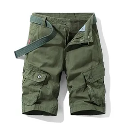 Mäns shorts herrlast kort sommar bomullsarmé taktisk mode khaki multi-pocket casual korta byxor lösa militära shorts män 230511