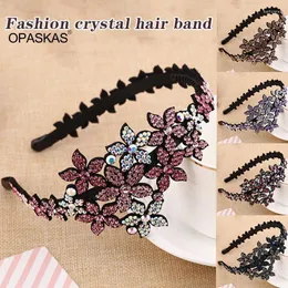 Haarspangen Haarspangen Mode Frauen Stirnband Blume Kristall Diamant Breites Haarband Strass Glänzende Accessoires PT Earl22