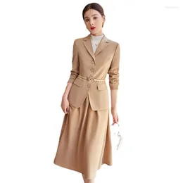 Zweiteiliges Kleid Hohe Qualität Koreanische Frühling Herbst Lose Rock Blazer Sets Outfits Weibliche Formale Business Damen Büro Damen Arbeitsjacke