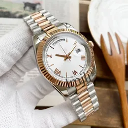 High quality Classic Men Wristwatches Folding Clasp Stainless Steel Strap vintage watch 40mm watches for men day date rose gold