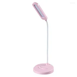 Table Lamps LED Desk Lamp 24 LEDs Eye-Caring 3 Light Modes Touch Dimmable Flexible Adjustable White Pink