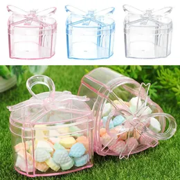 Present Wrap 1pc Creative Transparent Plastic Storage Box Wedding Favor Candy Baby Sugar Coffee Home Decorations