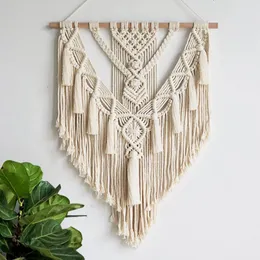 Garden Decorations PATIMATE Macrame Wall Hanging Tapestry Cotton Bohemian Handmade Woven Home Beautiful Gifts 55x70cm 230511