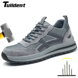 Sapatos de segurança Botas de trabalho masculino Sapatos de segurança indestrutíveis homens de aço de aço de tênis de punção de punção tênis de tênis masculino sapatos de trabalho adulto 230509