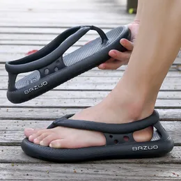 Man Flops Sandals Nonslip Flip Hollow 아웃 두꺼운 플랫폼 여성 신발 여름 야외 집 커플 욕실 소프트 슬리퍼 플랫 230509 39021 문