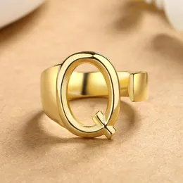 Cluster Rings European And American English Letter Ring Female Joint Fashion Personality Retro Index Finger Open Net Red