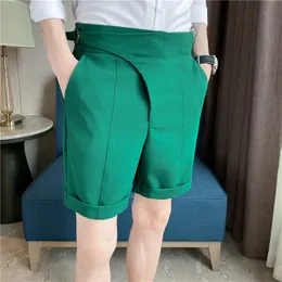 Men's Shorts High Quality Summer High Waist Drape Formal Suit Shorts Men Clothing Fashion Business Casual Slim Fit Office Short Pants 230511