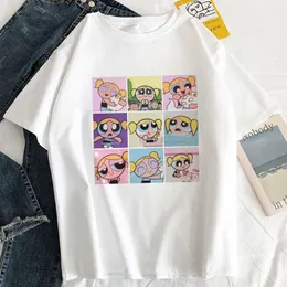 Koszulka damska Japan Anime Kpop Graphic Print T-shirt Kobiety harajuku estetyczne białe topy swobodne koszulki 2021 Korea moda Y2K żeńska koszulka p230511