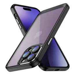 iPhone 14 Pro Max 13 12 11 XS XR X 8 7 PLUSレンズプロテクターフィルム電話カバー用の衝撃プルーフスリムクリア透明ハードケース