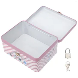 Present Wrap Metal Container Lock Christmas Piggy Bank Bakery Box Square Containrar Lids Easter Cookie Biscuit Case Tin