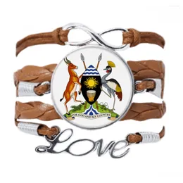 Link bransoletki Uganda Africa National Emblem Bransoletka miłosna łańcuch liny ozdoby