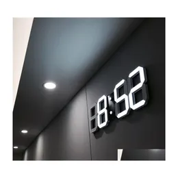 Zegary ścienne Nowoczesne design 3D LED Cyfrowy alarm Domowy salon biuro biurko biurko nocna wyświetlacz Dorad dostawa dekoracje ogrodowe dhxs9