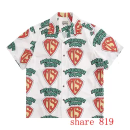 Мужские повседневные рубашки 2023 белый chacko maria рубашка с полным щитом при печати с коротким рукавом мужчины женские женские гавайские пляж Япония 230511