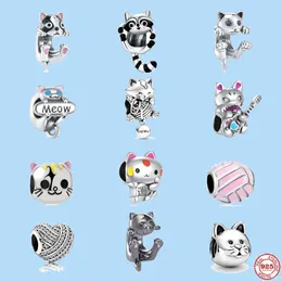 925 sterling silver charms for pandora jewelry beads Cute Lucky Cat DIY Exquisite Bead Suitable Beads Original