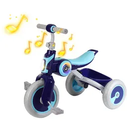 Triciclo per bambini Passeggino portatile per bambini Bicicletta a 3 ruote Bicicletta per bambini con altoparlante musicale per 2-6 anni