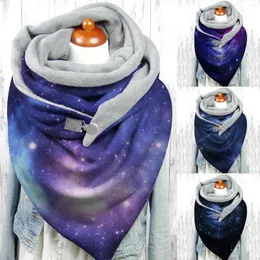 Scarves 2023 Women's Scarf Winter Women Star Sky Printing Coherer Button Soft Wrap Warm Large Size And Shawls Bib Pashmina Lady