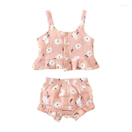 Clothing Sets Ma&baby 6m-4Y Toddler Infant Baby Girls Clothes Set Summer Floral Print Vest Tops Shorts Outfits Costumes D01