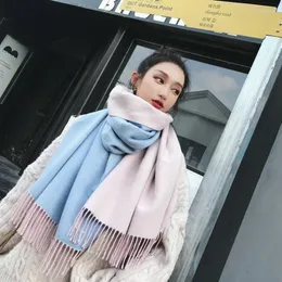 Scarves Mingjiebihuo Autumn And Winter Outdoor Soft Scarf Dual Use Big Temperament Comfortable High Quality Shawl Thick Girls