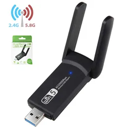 1200 m kabellose Netzwerkkarte, kabelloser WiFi-Empfänger, USB 3.0, Dual-Antenne, Gigabit-Dualband