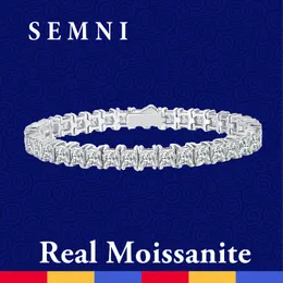 SEMNI personalizzabile totale 19,5 ct 4 * 4 mm braccialetto tennis moissanite per donna uomo argento sterling 925 braccialetto di lusso diamante scintillante