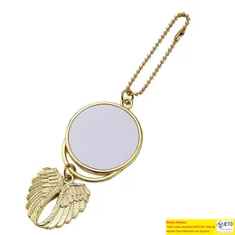 2022 new party favor Sublimation Blanks Doublesided Printing Angel Wing Car Hanger Pendant Ornament for Auto Interior Decoration