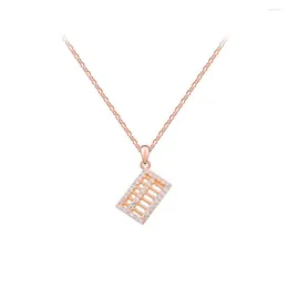 Pendant Necklaces Calculator Abacus Necklace Chinese Style Self-Assembly Counting-frame Jewelry Chain Wedding Birthday Party Lovers