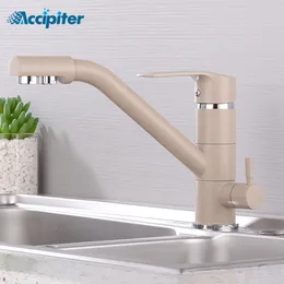 Kitchen Faucets Filter Water Swivel Drinking Dual Spout Purifier Vessel Sink Mixer Tap and cold 230510