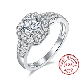 Pierścionki ślubne Biżuteria Mossanite Pierścień 925 Srebrny 1,0ct Doskonałe cięcie D Kolor Pass Test Diamond Test Luksusowa kobieta