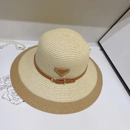 Womens Bucket Designers Hat for mens Grass Braid bucket hats cap sun prevent Womens Letter P Beach Fitted Bonnet Beanie Casquette 2305112PE