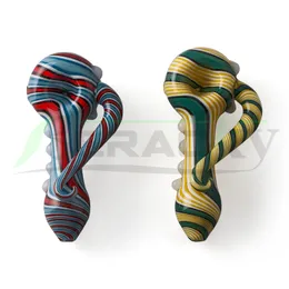 Beracky US Glass Spoon Hand Pipes Smoking Handcrafted 4.3 Inch Heady Glass Pipes Tabacco Bubbler Pipes Mini Dab Rigs Piccole pipe a mano per tabacco Dry Herb
