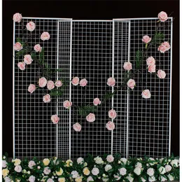 Party Decoration Wedding Stage Grid Decorative Flower Balloons Backdrop Stand Iron Arch Rectangular Screen Beveled Decoration Party