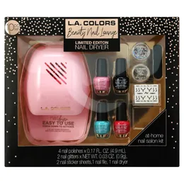 L A COLORS Limited Edition Holiday Beauty Nail Polish with Nail Dryer Gift Set, 10 pc
