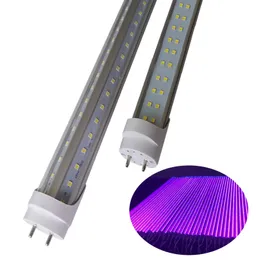 LED UVA Tube T8 G13 LED Bulb Lihgts Two Pin Light 2FT 3FT 4FT 5FT Double-End Powered Strip Lights for Body Paint Poster Urine Detection usalight