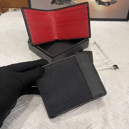 Yeni erkekler lüks cüzdan tasarımcısı klip kadın katlanır çanta kırmızı deri kumaş moda evrak çantası ince fit sertifika kutusu
