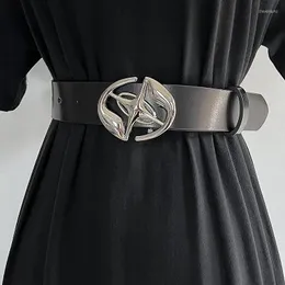 Ремни металлическая ретро -пряжка искренняя кожаная женская ремня лента унисекс дизайн пары