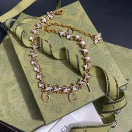 Naszyjniki wisiorek luksusowy łańcuch diamentowy wisiorek nowe kobiety biżuteria Choker 2023 Prezenty na imprezę Naszyjnik Moda długa łańcuch wiosenna biżuteria ze stali nierdzewnej