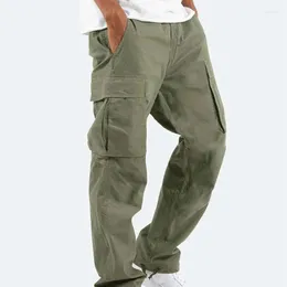 Calças masculinas 2023 Mem multibolsos primavera verão cargo streetwear masculino com zíper perna skinny trabalho joggers calças casuais de algodão