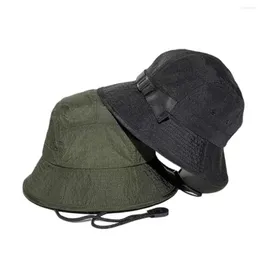 Berets 2023 Mens Bucket Hats Nylon High Quality Sun Caps Stylish Korean Style Fisherman Hat Quick Dry Breathable Outerwear Cap