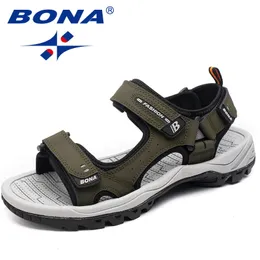 Sandals Bona Classics Style Dış Mekan Yürüyüş Yaz Antislippery Beach Shoes Erkekler Rahat Yumuşak 230509 5286