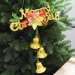 Decorazioni natalizie 5 pezzi Campana d'oro Decorazione per albero Ornamenti appesi Forniture per l'anno Accessori per decorazioni per feste in casa Argento