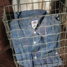 Mäns casual skjortor non stock sommar chambray kort ärm skjorta ljusblå mäns casual arbetsskjorta 230511