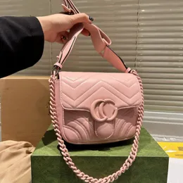 Designerväskor lyxiga marmont kedja axelväska Macaron crossbody väska dam läderplånbok rosa svart vit fyrkantig luffare trendig ny g 5A toppkvalitet