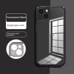 İPhone Case 9D Orijinal Şeffaf Temperli Cam Telefon 13 Lens Fall Anti-Fall Koruyucu Kılıf