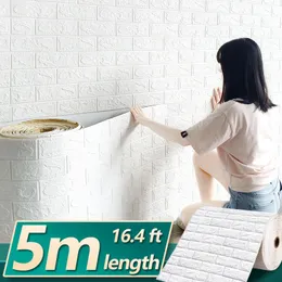 Dekoracja imprezy 5 m długość wystroju domu 3D naklejka ścienna naśladowanie cegła w sypialni wodoodporna samozadowolenia tapeta na salon telewizja tła 230510