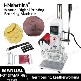 WT-90DS Heißfolienprägemaschine, Pressensimulator, Papier, Holz, PVC-Karte, Lederdrucker, Prägemaschine für Leder, mit Positionierungsschieber