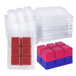 Baking Tools 100 Packs Wax Melt Clamshells Molds Clear Empty Plastic Square Tray For Tarts Candles